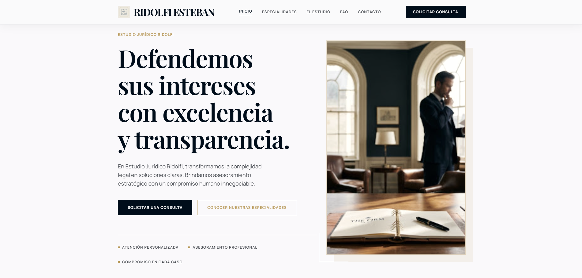 Sitio web de Estudio Jurídico Ridolfi